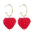 Sterling Silver Needle Red Peach Heart Eardrops Temperament Heart-Shaped Earrings Personal Korean Style Five-Pointed Star Female Online Influencer Earrings Wholesale