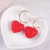 Sterling Silver Needle Red Peach Heart Eardrops Temperament Heart-Shaped Earrings Personal Korean Style Five-Pointed Star Female Online Influencer Earrings Wholesale