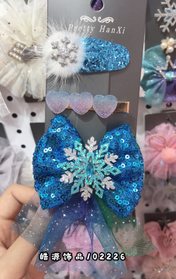 Ice and snow baby girl hair pin set