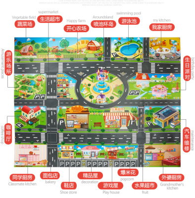 Children's game pad every traffic sign car model parking scene map