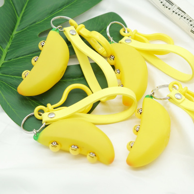 Web celebrity hot style banana key chain plastic bag pendant creative gift key chain