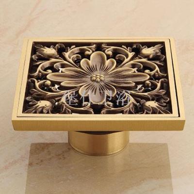 European-style antique all-copper self-priming deodorant floor drain deodorant copper floor drain multicolor pattern