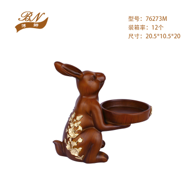 Creative European Fun Bunny Tray Resin Decorations Living Room Coffee Table Home Decoration Technology Gift Decoration