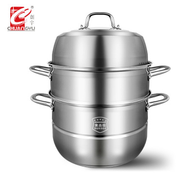  stainless steel boiler three-layer multi-bottom household pot gifts for induction cooker general manufacturers direct