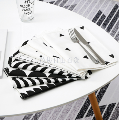 Geometric graphic table cloth photo of the same style tablecloth background cloth