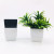 P008 mini frosted small square weighted plastic flower pot with foam simulation