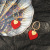 Sterling Silver Needle Red Peach Heart Eardrops Exaggerated Heart-Shaped Earrings Versatility, Fashion and Personality Female Online Influencer Ear Rings Wholesale