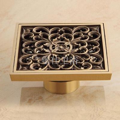 Deodorant copper precision casting floor drain new pure copper antique flower toilet floor drain