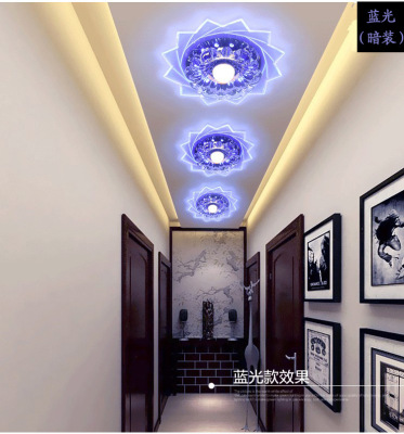 Cross-border led corridor light crystal corridor small porch decoration colorful ceiling background dark