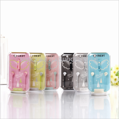 Mc-88 new in-ear mobile phone earphones - crystal box packaging colorful candy color series