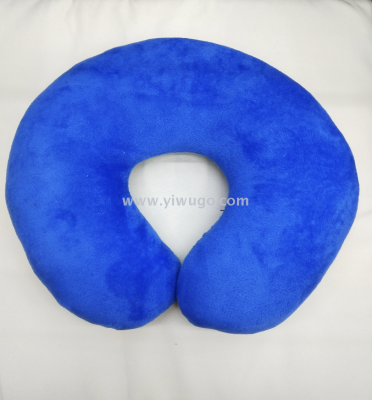 Monochrome button plush cotton U memory pillow fashion travel portable headrest work comfortable headrest
