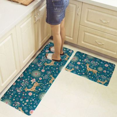 A custom-made flannel printed kitchen carpet floor mat absorbent water-absorbent floor mat sitting room door mat