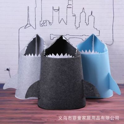 Factory Popular Creative Laundry Basket Fashion European and American Style Home Storage Basket Cartoon Cloth Shark Foldable Dolly Tub