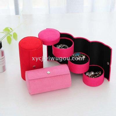 Cylinder three - layer jewelry box