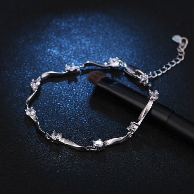 Bracelet New Crystal Zircon Bracelet Women's Ornament Birthday Korean Fashion Sweet