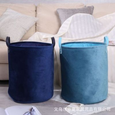 Cross-Border Hot Selling Cotton and Linen Folding Laundry Basket Eva Thickened Double Layer Dirty Clothes Basket Fabric Toy Storage Bucket Sundries Basket