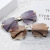 New 2020 boxy gradient women's fashion retro retro uv-proof polygon web celebrity glasses