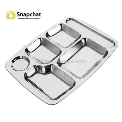 304 food grade stainless steel canteen snack plate
