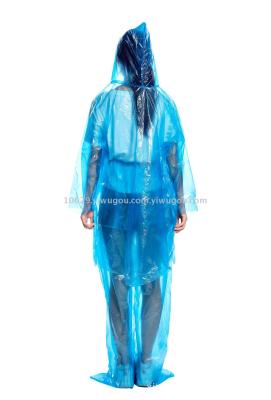Manufacturer direct one-time split adult raincoat PE raincoat set outdoor rafting with foot raincoat set
