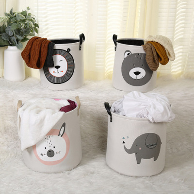 Creative Cartoon Storage Bucket Toy Sundries Fabric Storage Bucket Folding Waterproof Laundry Basket Factory Direct Sales