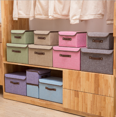 Home storage set cotton and linen storage box clothing storage basket wardrobe storage basket