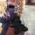 Big butterfly 6X6 glass + water drill Korean velvet/PU leather key chain pendant
