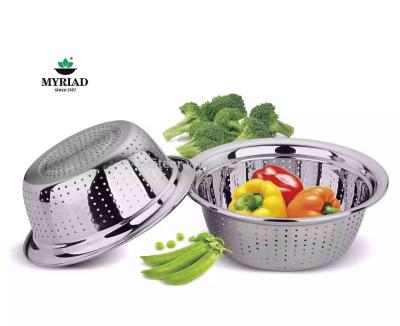 Thicken 201 stainless steel multi-purpose fruit basket rice sieve