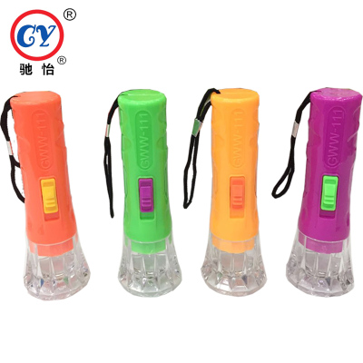 Outdoor novelty plastic LED flashlight hand-held night walking flashlight day store