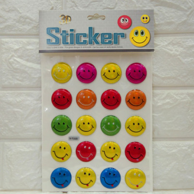Smiley face 3d blister paste yellow Smiley face paste color Smiley face all kinds of aluminum film balloon 3d Smiley face paste