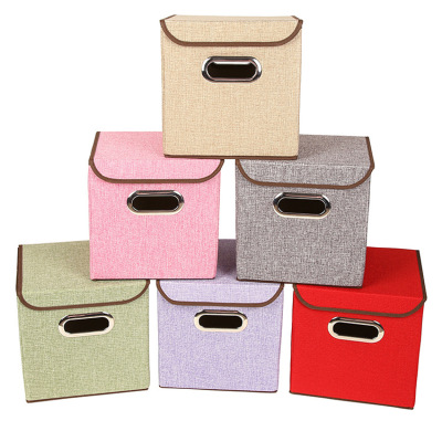 Storage box cotton and linen storage box household storage  with lid storage cabinet folding storage box storage box