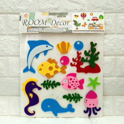 The Children 's room decoration stickers cartoon creative felt stickers creative cloth art checking craft three - dimensional wall stickers