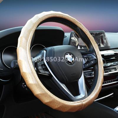 Women's steering wheel cover color hand model non-slip wear-resisting jelly leather bright car handle cover