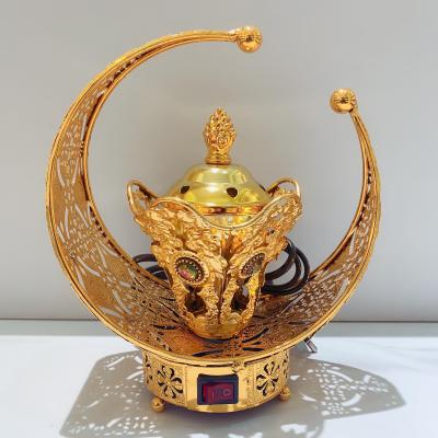Arabian metal incense burner with electric charge