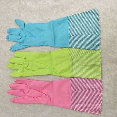PU cotton bell expressions using household cleaning washing dishes cotton thickened extended waterproof durable winter thermal gloves