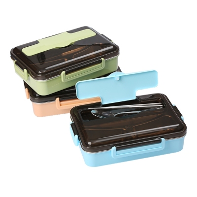 304 Four-Grid Lunch Box Stainless Steel Lunch Box Plate Lunch Box