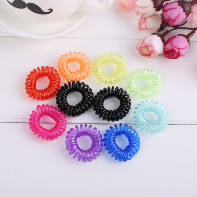 Factory Production Wholesale Phone Line Hair Ring Children Pu Rubber Band Gift Korean Children Elastic Rubber Hair Band Rope 2 Yuan Stall