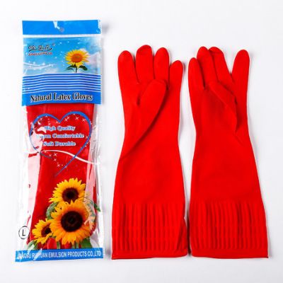 38 cm stretch waterproof household dishwashing gloves natural latex gloves daily necessities laundry and dishwashing gloves 80 g