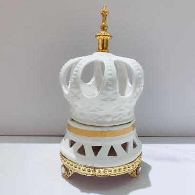 Arabian metal ceramic crown incense burner