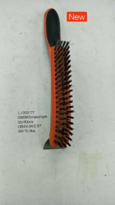 Steel wire brush with two - colour handle
