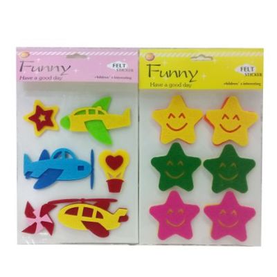 New flocking stickers mobile stickers custom cartoon 3 d three - dimensional mercifully stickers kindergarten early education felt sticky