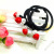 Korean Style Diamond-Embedded Knotted Hair Ring Red Bead Tapered Rubber Band Hairtie Stall Boutique Headdress Wholesale