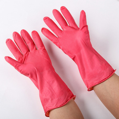 The New multi - color acid and alkali resistant industrial gloves natural latex dipped the clean household gloves 45 g daily necessities