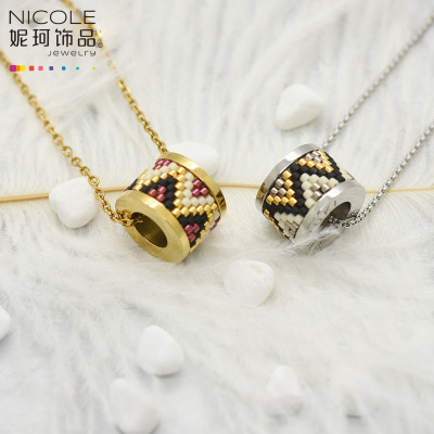 Place Order Live Japan Miyuki Bead Hand-Woven Small Waist Titanium Steel Couple Necklace Female Nicole Jewelry