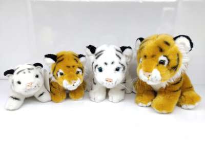 Cuddly toy crouching tiger cute super cute zodiac tiger white dolls yellow tiger doll boy birthday gift