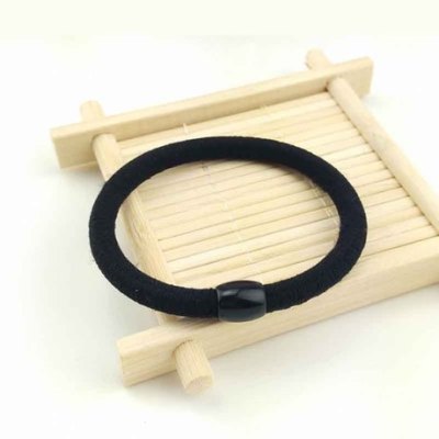 Black Rubber Band Bold Type Rubber Band 6mm High Elastic Black Bead Hair Band 2 Yuan Hair Accessories Wholesale Supply Wholesale