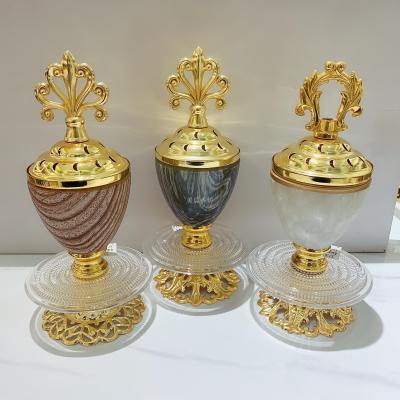 Arab metal crystal incense burner made of imitation marble