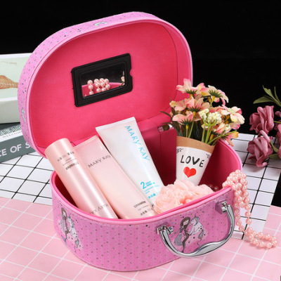 Printing Multifunctional Cosmetic Case Large Capacity Portable Storage Box Portable and Simple Korean Skin Care Cosmetic Case 3-Piece Set