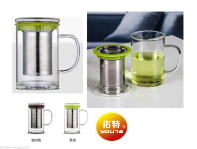 Glass stainless steel filter cup