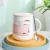 Web celebrity four color relief lazy cat ceramic cup with lid and spoon cartoon creative large capacity coffee home