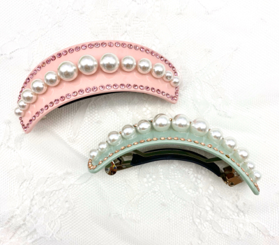 Berfini with diamond pearl acrylic high quality top clip spring clip support mixed color can be wholesale
